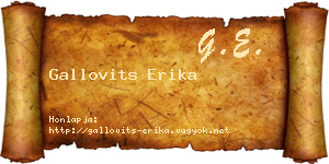 Gallovits Erika névjegykártya